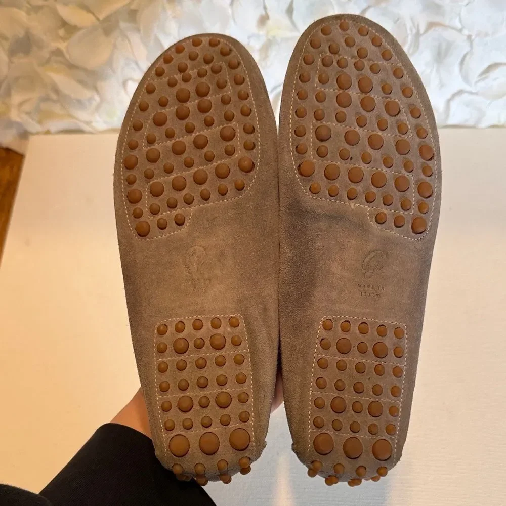 Men's Suede Slip-On Loafers in Charcoal Gray